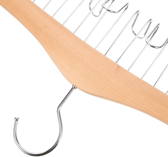 Veemoon Wooden Multifunctional Belt Rack and Scarf Hanger for Closet, Non-Slip Accessory Organizer Round Hook, Space-Saving Holder for Hats, Bags, and Vest Storage