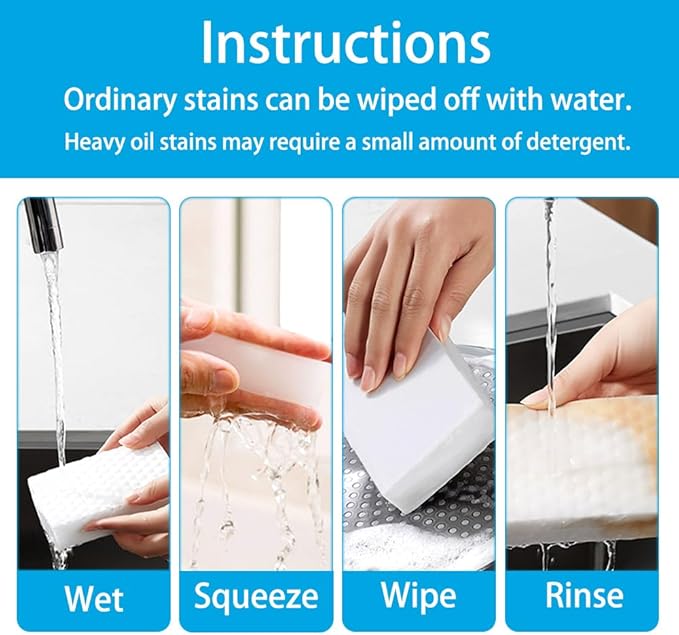 Magic Sponge Erasers, 20 Pack 2X Density Stronger Melamine Sponge Foam Pads, Multi-Functional Household Cleaning Supplies Cleaner for Kitchen, Bathroom, Bathtub, Sink, Wall Cleaner
