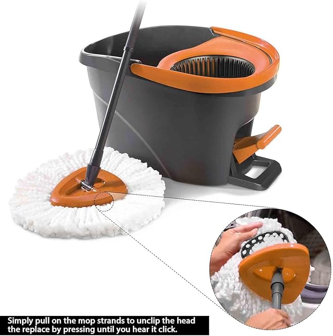 16Pack Spin Mop Replacement Heads,Spinning Mop Replace Head for Floor Cleaning, 100% Microfiber Mop Head Replacement Compatible with Triangle Spin Mop Refill for Easy Wring Mop,White