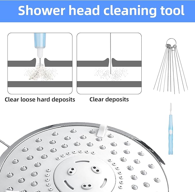 20pcs Shower Head Cleaner Brush & 10pcs Picks, Shower Head Cleaning Remover Brush Tool for Unclogging Unclogger Small Hole Tiny Mini Nozzle Pore Gaps Jewelry (4 Colors)