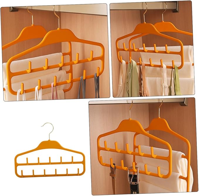 2pcs Multi-Functional Belt Hanger Organizer Hook Tie Scarf Storage Rack for Closet Maximize Closet Space Versatile Hanging Design