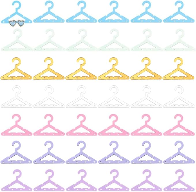 PH PandaHall 42pcs Clothes Hanger Earring Holder Necklace Mini Hanger Rack Jewelry Display Dangle Earring Hanging Organizer Acrylic Ear Studs Display Rack for Retail Show Personal Exhibition