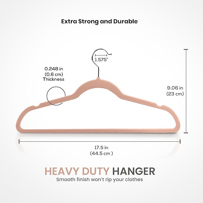 Utopia Home Velvet Hangers 50 Pack - Non-Slip Suit Hangers with 360 Degree Rotatable Hook - for Pants, Coats, Shirts & More (Pink)