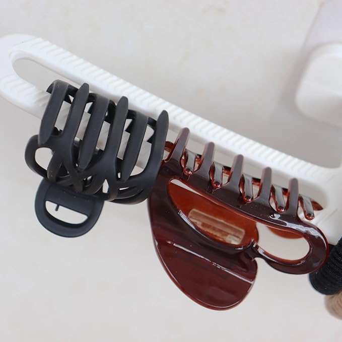 Wall Mounted Hair Accessory Organizer, White Plastic Headband Holder Stand, 27cm Scrunchie Storage Rack, Jewelry Bracelet Necklace Display Hook, Pack of 2