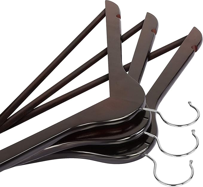 Utopia Home Premium Wooden Hangers 30 Pack - Durable & Slim Coat Hanger - Suit Hanger with 360-Degree Rotatable Hook - Wood Hangers with Shoulder Grooves (Brown Color)