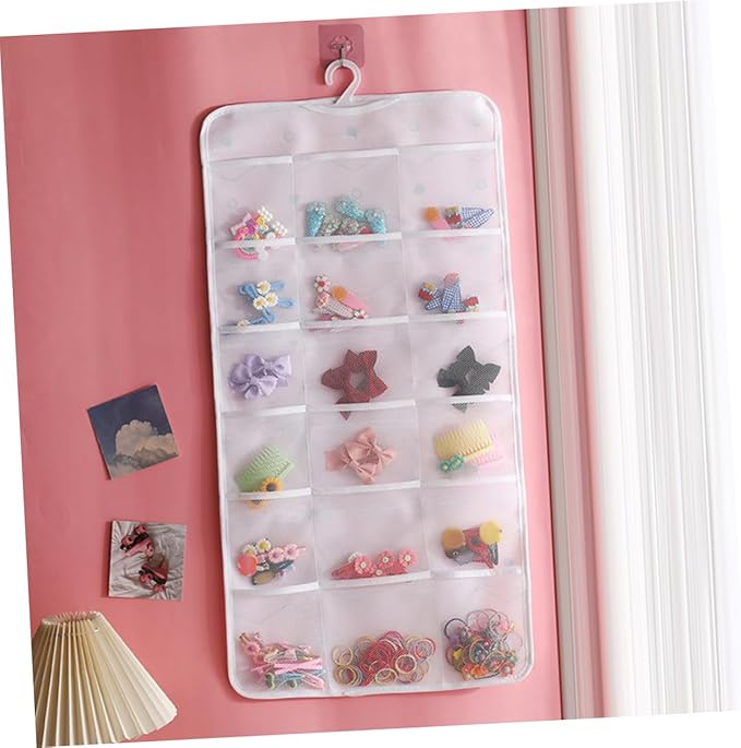 Wall Hanging Hair Accessory Organizer Decorative Storage Bag for Boy Girl Hair Bows Clips Jewelry Nonwoven Mesh Design for Easy Wall Display Birthdays Special Occasions