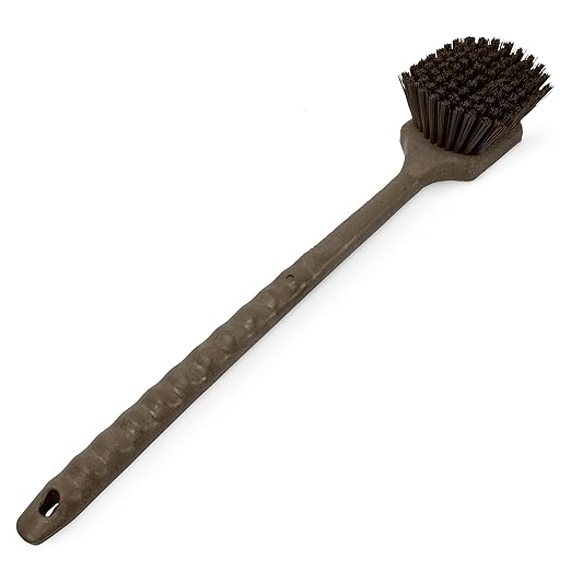 SPARTA 40501EC01 Plastic Large Scrub Brush, Kitchen Brush, Utility Brush With Long Handle For Cleaning, 20 Inches, Brown