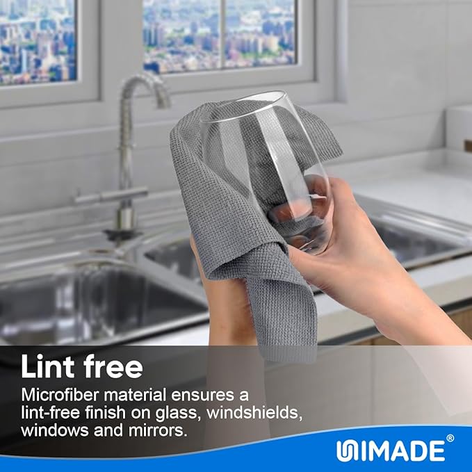 Microfiber Cleaning Cloth, 50 Pack Microfiber Towels for Cars Reusable Shop Rags Bulk Lint Free Cleaning Towels for Car Kitchen Automotive Bar Mechanic Restaurant Garage, 11.5"x 11.5", Grey