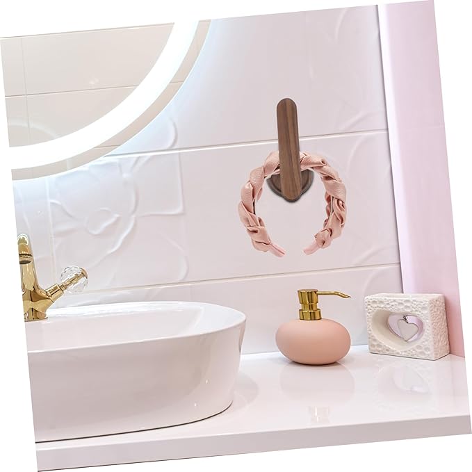 Cabilock Hair Accessory Organizer Wall Scrunchie Holder Wooden Scrunchie Storage Wall Hook for Decor