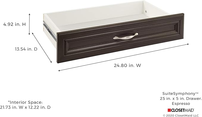 ClosetMaid SuiteSymphony 25" X 5" Drawer, Espresso