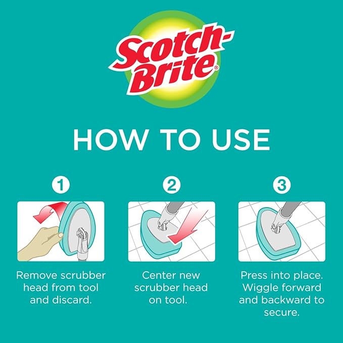 Scotch-Brite Non-Scratch Tub & Tile Scrubber Refill Pads, (Pack of 6)