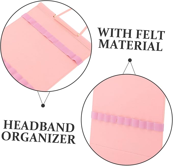PRETYZOOM Hanging Headband Organizer Hairband Holder Wall Mount Storage Bag Slots Jewelry Display Holder