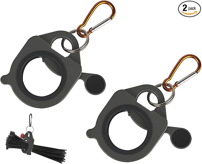 Zip Tie Holder Organizer Cable Tie Organizer Holder for Tool Belt Strong Efficient Solution for Electrician Zip Ties Holder Reusable Portable Safety(Gray, 2 Pack)