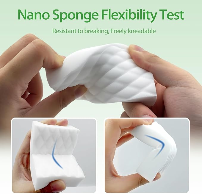 Magic Sponge 2X Density, Multi-Purpose Long Lasting Melamine Sponge, Water-Activated Cleaning Sponge Eraser for Kitchen, Bathroom, Wall, Shoes & Car Interior, Extra Durable, Non-Scratch (20)