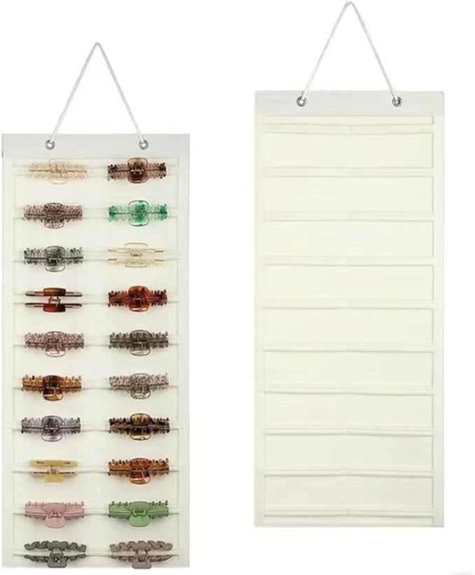 Hanging Claw Clip Organizer for Women Large Capacity Hair Bows Holder Hair Accessories Storage for Sunglasses, Hair Clips, Jewelry, Headbands, Claw Clips Organizer