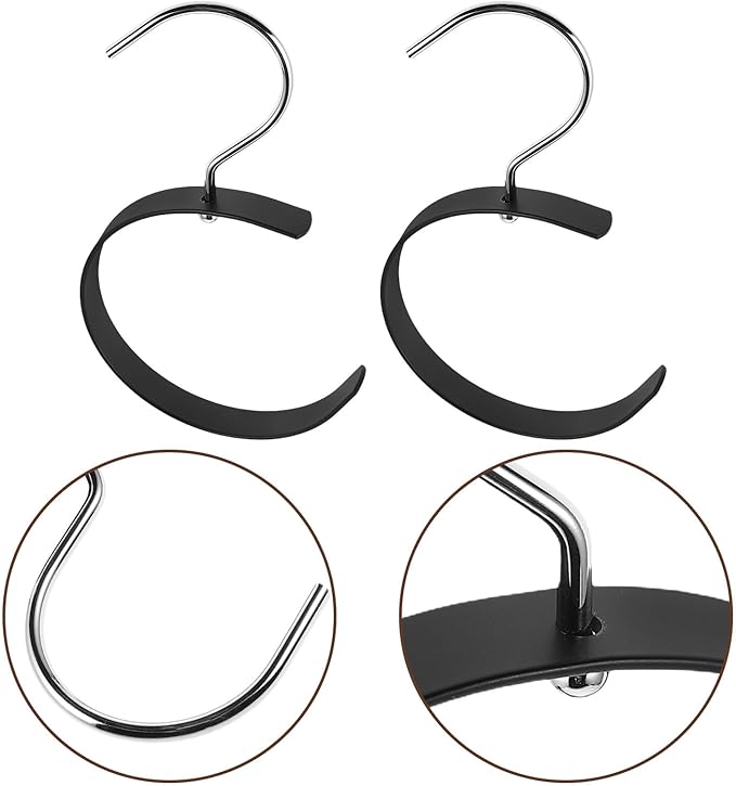 DOITOOL 2pcs Rotatable Belt Organizer Rack for Closet, Multi-Functional Hat and Scarf Holder Space-Saving Hooks, Accessory Storage for Men’s Clothing and Handbags