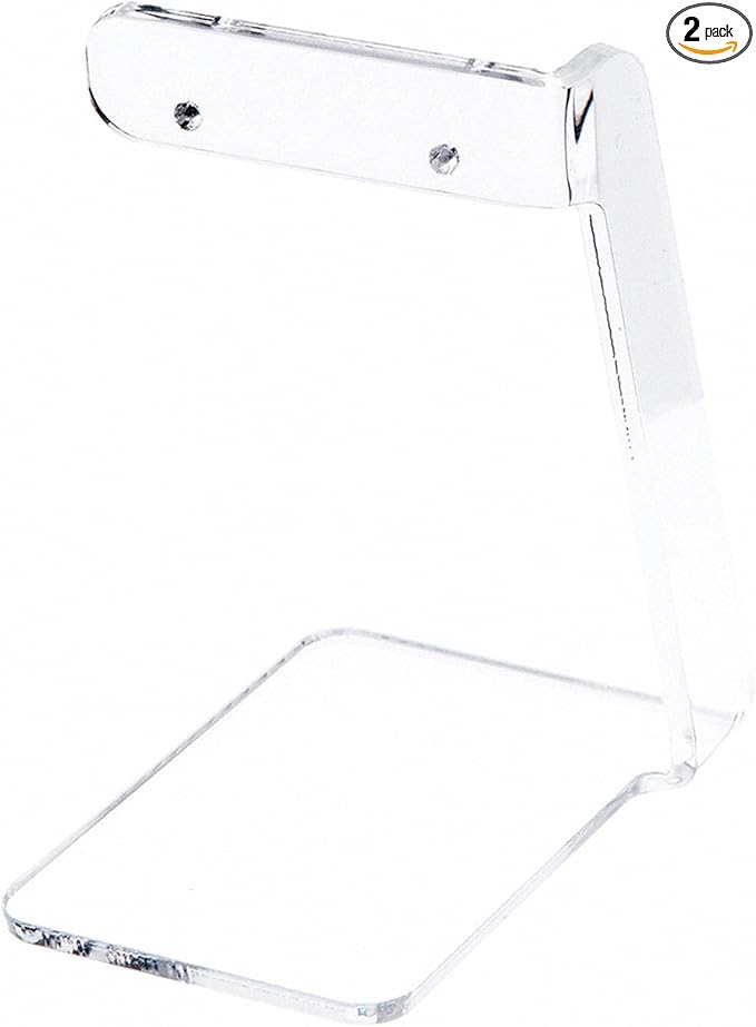 Plymor Clear Acrylic Signpost-Style Pair Hanging Earring Display Stand, 2.375" W x 3" D x 4" H (2 Pack)