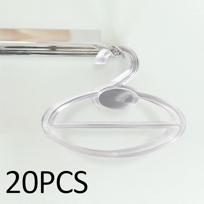 20 X Scarf Shawl Tie Organizer Accessories Holder Portable Neckerchief Rack Display Space Saving Closet Organizer (Clear 22cm)