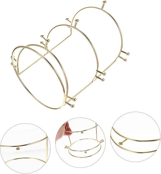 Towers Supplies Gifts Crown Necklace Three-tier Stand Rack Jewelry Holder Girls Home Hair Bride Ties Layer Headband Hairband for Tree Organizer and Accessories Women Band Golden