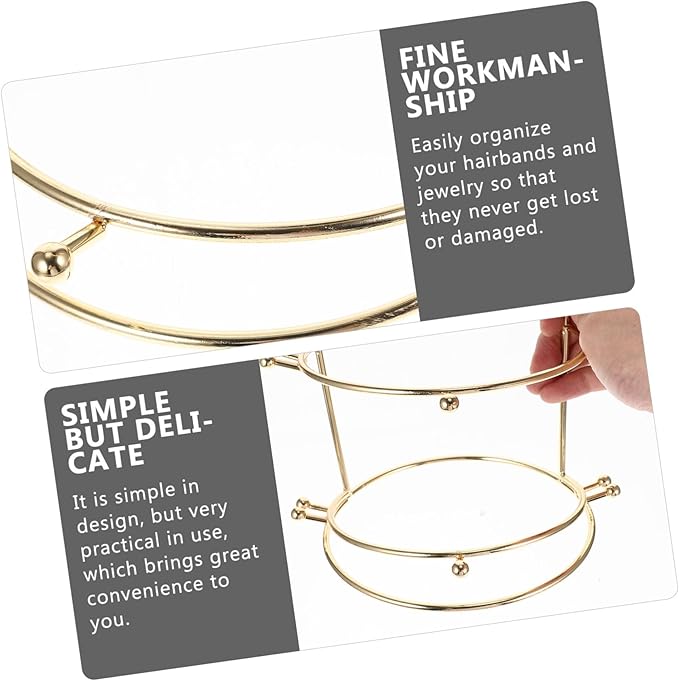 Towers Supplies Gifts Crown Necklace Three-tier Stand Rack Jewelry Holder Girls Home Hair Bride Ties Layer Headband Hairband for Tree Organizer and Accessories Women Band Golden