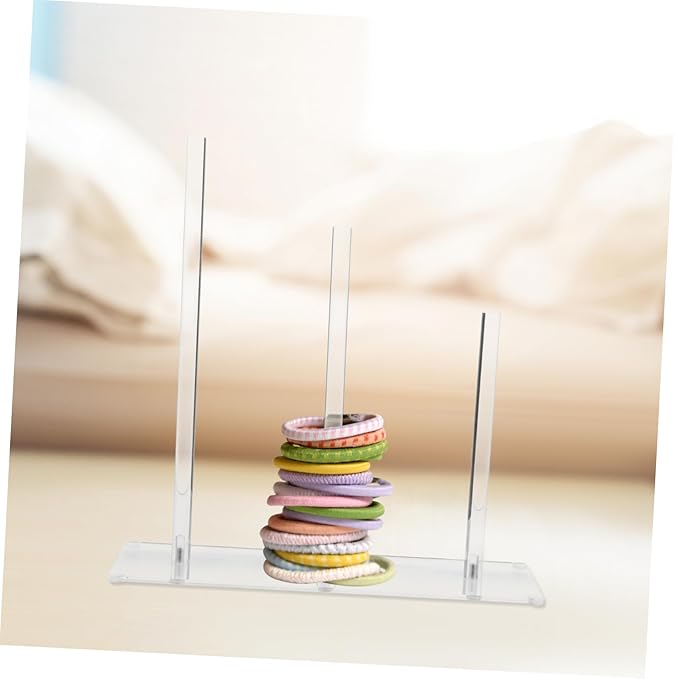 Baluue 3-Tier Acrylic Hair Accessories Organizer Stand Scrunchie Holder Display Rack for Women and Teen Girls Hair Ties Makeup Brushes and Accessories Storage
