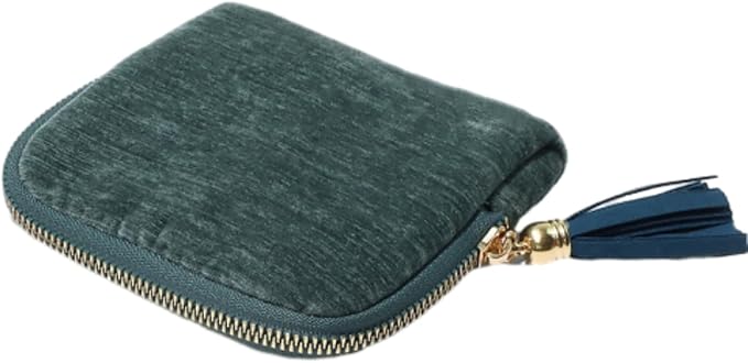 Jewelry Zippered Pocket Case Travel Jewelry Bag Portable Organizer, Dustproof Storage Bag with Tassels and Zipper (Navy Blue)