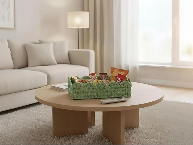 Green Toilet Tank Basket,Toilet Paper Storage Basket Bathroom Counter Organizer Wicker Baskets for Organizing,Holds Up to 3 Mega Rolls,Green Decor Bathroom