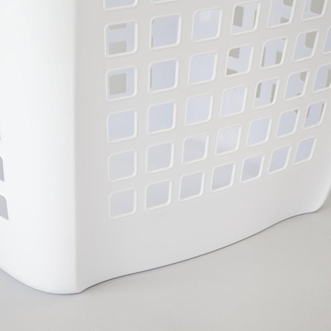Sterilite Ultra Easy Carry Laundry Hamper, Comfort Handles to Easily Carry Clothes Between the Bedroom and Laundry Room, Plastic, White, 8-Pack