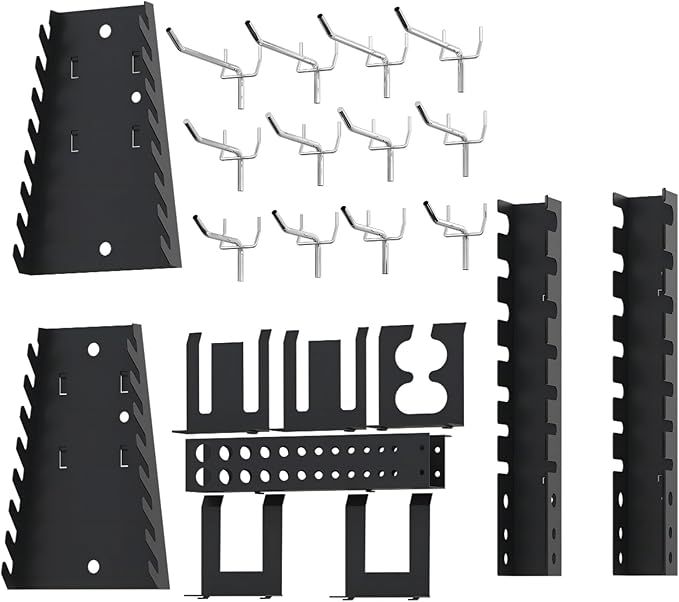 Ultimate Garage Storage System Set with Wooden Worktop for Tool Organization