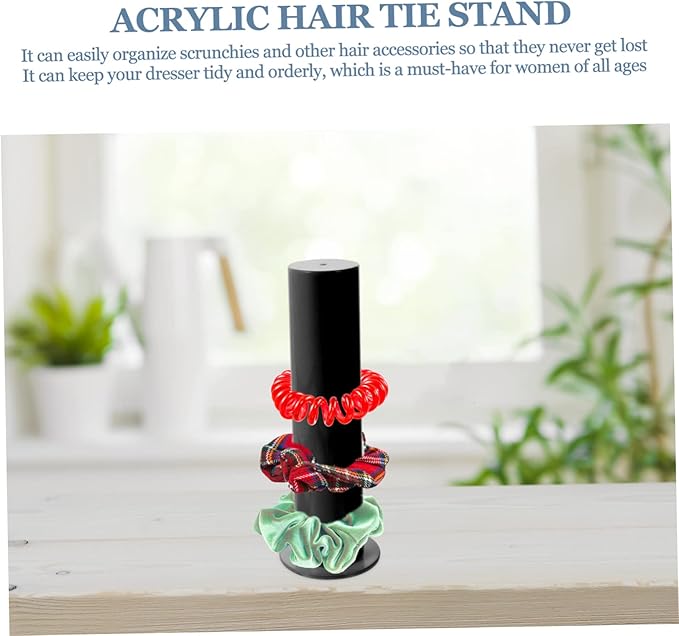 FRCOLOR Acrylic Hair Tie Stand and Bracelet Display Rack Hair Accessories Organizer for Scrunchies and Hairbands Sturdy Storage Solution for Home and Business