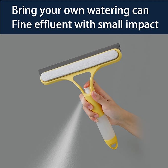 2Pcs 3-in-1 Spray Squeegee with Scraper & Scrubber | Window Cleaning Tool for Shower Glass, Car & Home | Multi-Purpose Cleaning Kit for Kitchen
