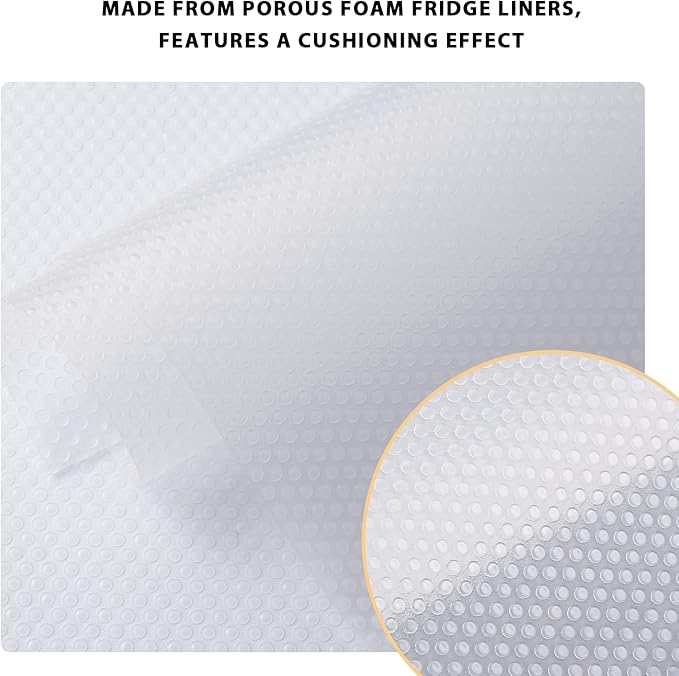 7PCS Shelf Mats Refrigerator Liners Washable Refrigerator Pads Fridge Mats Drawer Placemats Home Kitchen Gadgets Accessories Organization for Top Freezer(White)
