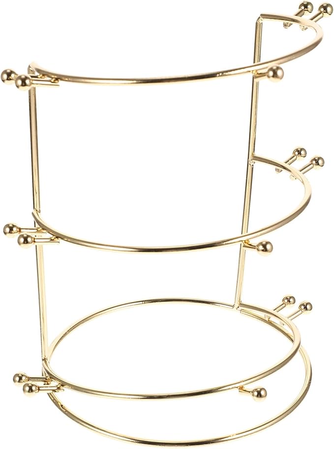 minkissy Three-tiers Crown Display Stand - Metal Brackets Hair Accessories Organizer Box Girls Crown Hair Tie Organizer Crowns Headband Jewelry Holder Crown Organizer for Women