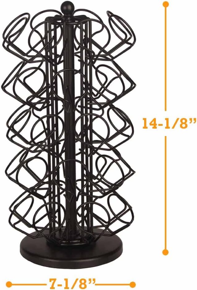 K Cup Holders,K Cup Holder, K Cups Holder,K Cup Carousel, Coffee Pods Holder Storage Organizer Stand,No Assembly Required,Black (Deluxe Version,40 Pods Capacity)