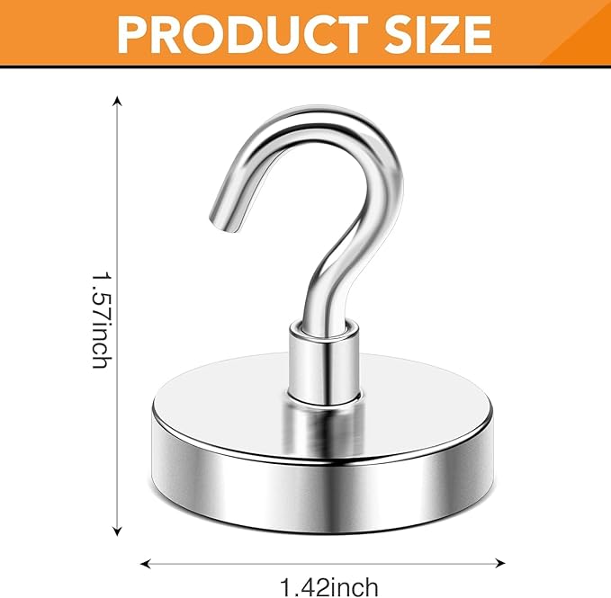 DIYMAG Magnetic Garage Hooks 16 Pack 170lbs 2026 Cruise Cabin Ship Essentials Hook Heavy Duty Strong Magnets Fridge for Classroom Wall Mount Kitchen Grills Silver