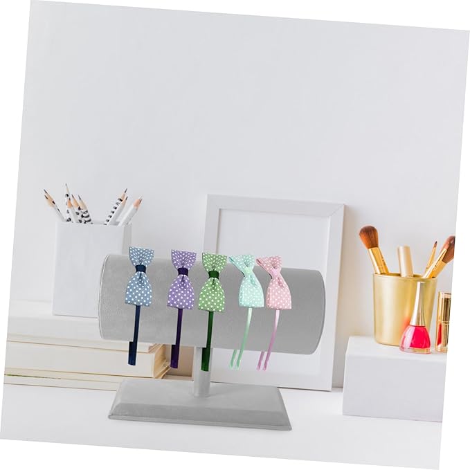 Garneck Headband Storage Organizer for Girls Hair Accessory Display Holder Compact Desktop Stand Stable Base Stylish Headdress Rack for Vanity Bedroom Decor