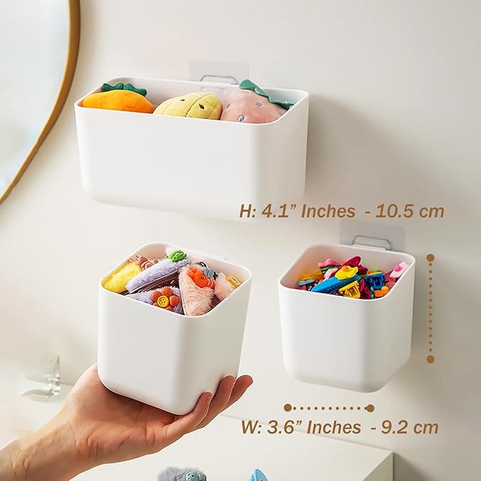 MORNITE 4-Pack Adhesive Headband Holder Organizer, Stretchable Wall Scrunchie Storage for Hair Ties, Hairbands, Claw Clips, Hair Brushes, Makeup Accessories, White