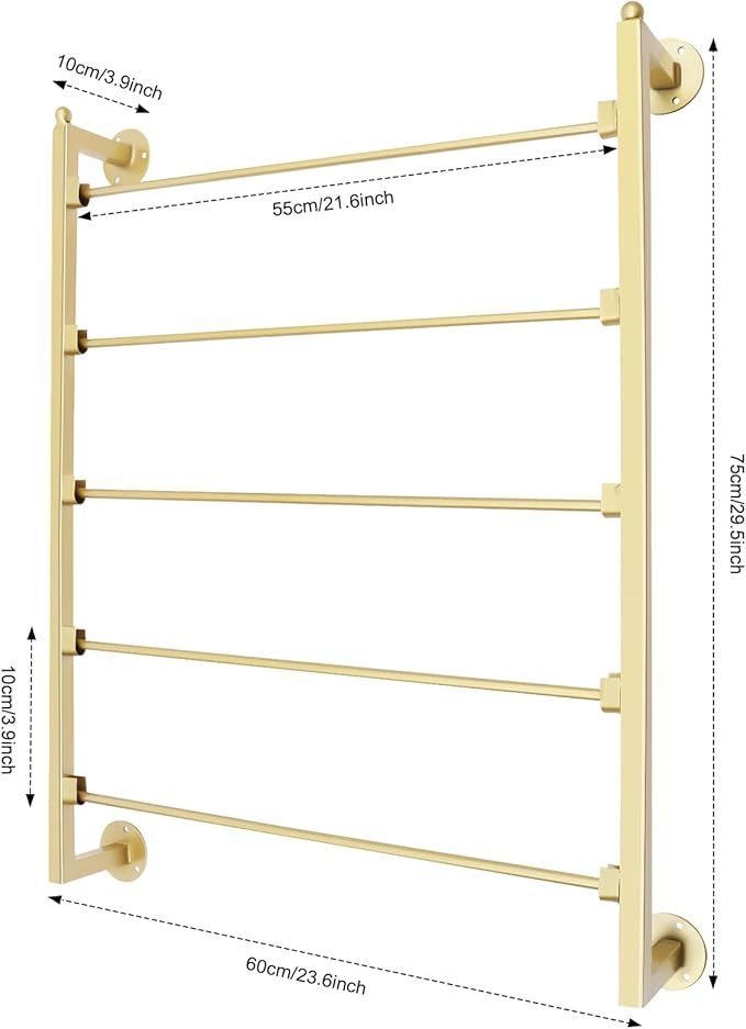 5 Tier Scarf Rack Wall Mounted Retail Display Ribbon Organizer Holder Tie Rack Towel Racks Pants Belt Racks for Home Clothing Retail Store