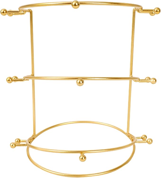 3-Tiers Tiara Holder, Bridal Crown Display Stand, Metal Headband Storage Organizer, 6.9x7.7 Jewelry Holder Organizer for Girl Women Gifts Headband Holder, 3 Layer