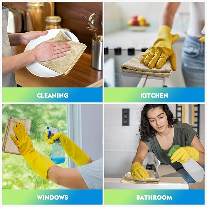 HOMEXCEL Brown Microfiber Cleaning Cloth 6 Pack 12.5 x 12.5 inch Microfiber Towels for Cars Ultra Absorbent Car Washing Cloth Lint Free Streak Free Cleaning Rags for Car, Kitchen Window