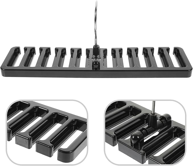 TOYANDONA 2pcs Multifunctional Belt Organizer and Tie Hanging Hooks, Black Closet Scarf Rack with Multi-Slot Design for Clothing Accessory Storage