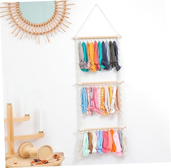 LIFKOME Hanging Hair Accessory Organizer Bow Holder Storage Rack for Hair Clips and Headdresses for Room Decoration