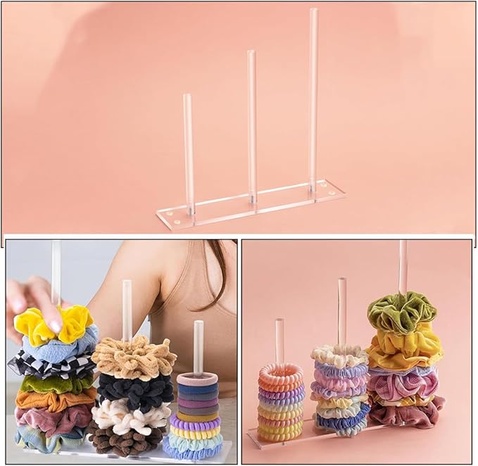 Hair Tie Display Stand Acrylic Scrunchies Holder Hair Accessories Organizer