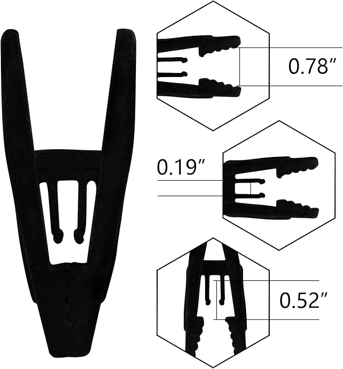 Tinfol Velvet Hanger Clips, 24 Pack Black Pants Hangers Clips, Large Opening Clothes Pin, Strong Finger Flocked Clip Perfect for Use with Slim-line Clothes Velvet Hanger