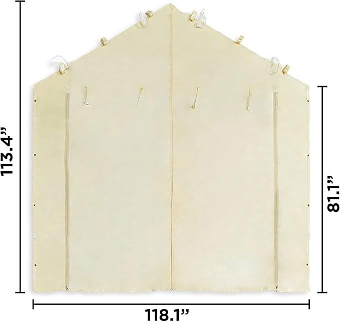 Caravan Canopy Tent Sidewalls for Mega Domain Carport with Straps, Ideal for Garage Storage, Inflatable Garage Covering, Tan (Sidewalls Only)
