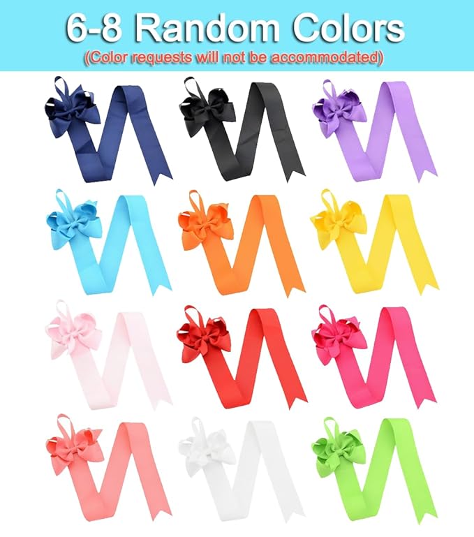 12PCS Girls Hair Bow Holder Rope Hair Clips Ribbon Hair Accessories Storage Organizer Headband Display Hanger Hanging Jewelry Organizers(Mixed 6-8 Random Colors)
