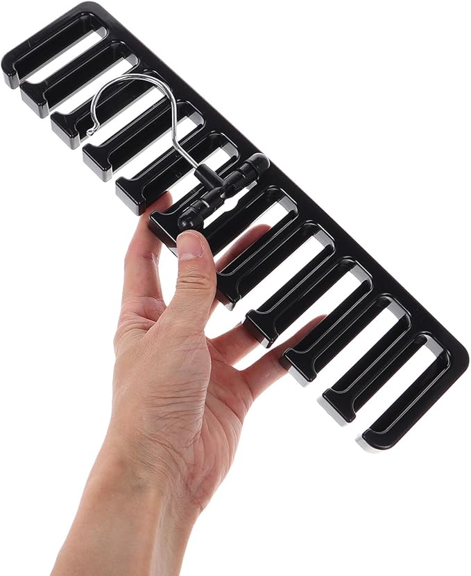 PRETYZOOM 2pcs Tie and Belt Hanger Organizer Wall-Mounted Belt Rack with Scarf Hooks Space-Saving Closet Accessory for Men’s Tie Storage and Home Closet Organization