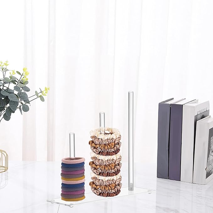 1Pc Acrylic Scrunchie Holder Stand Hair Scrunchy Display Storage Hair Elastics Storage Organizer Scrunchie Rack Hair Ties Holder Storage for Hair Ties