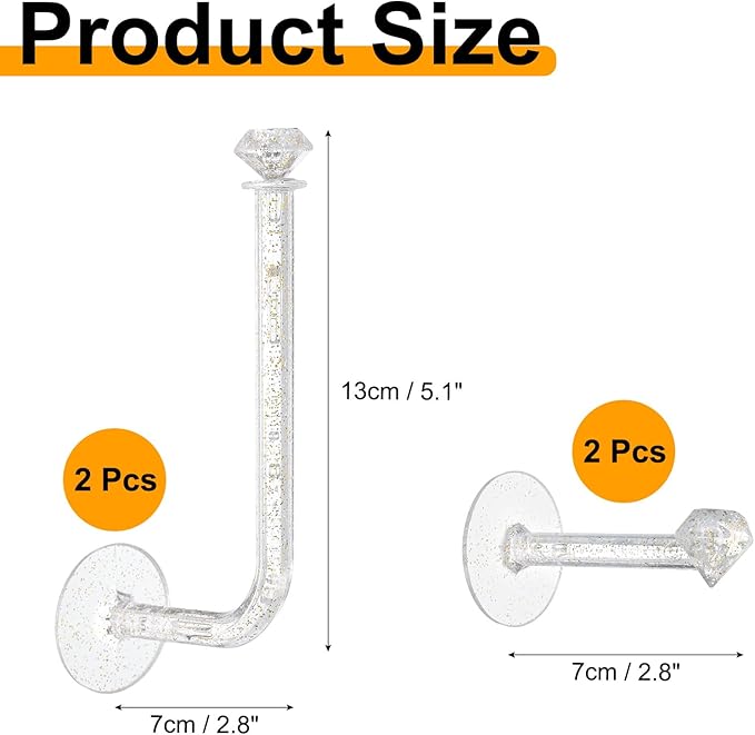 uxcell 4Pcs Headband Holder Organizer, Self Adhesive Scrunchie Holder Short Hair Accessories Organizer Storage Hair Ropes Bracelets Bangles Decor for Women and Girls, Clear