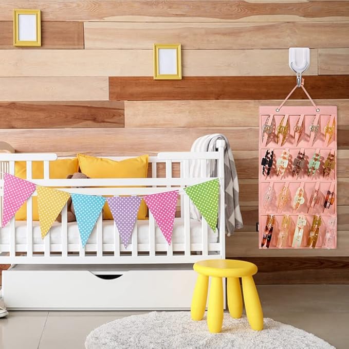 Hair Claw Clip Organizer Holder, Hanging Hair Clips Holder, Hanging Claw Clips Storage for Women Girls, Hair Clip Stand Holder for Wall, Door, Closet, Hair Clips Display for Teen Girls